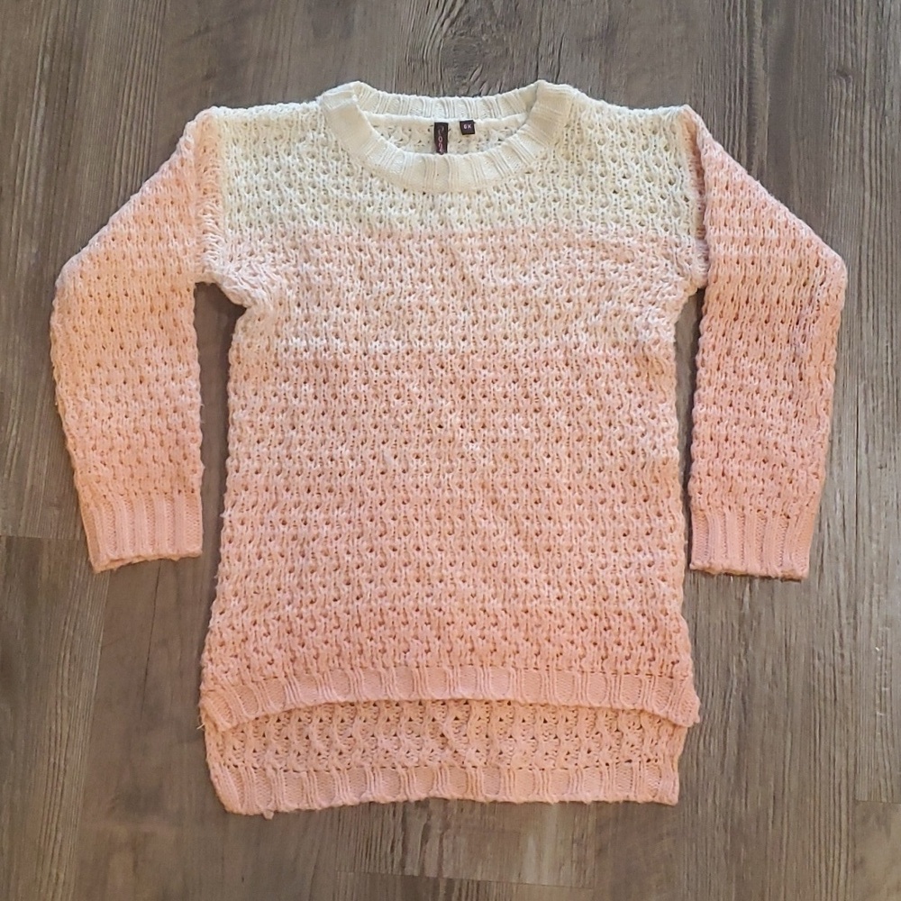 White/Pink Sweater Size 6X by Poof!
